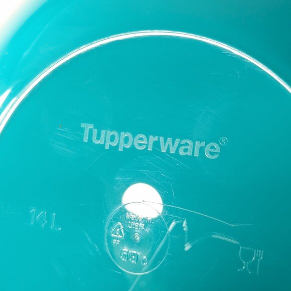 Retired 14L TUPPERWARE Thatsa JUMBO Bowl, large mixing bowl Teal / light blue - Picture 5 of 13
